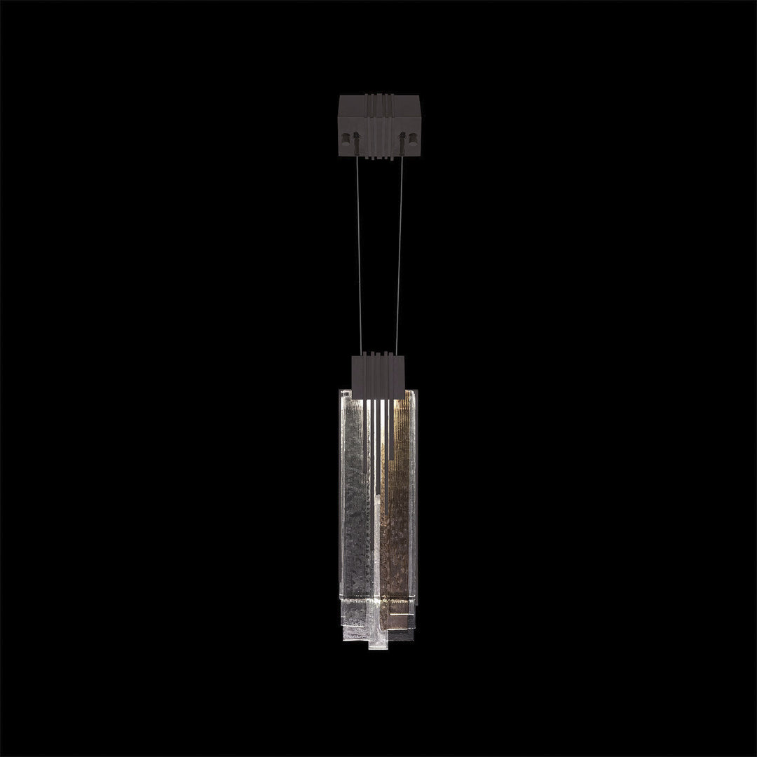 Fine Art Handcrafted Lighting Arpeggio 4.5"W Square Pendant in Midnight Steel, Multi-Tone (100081-62)