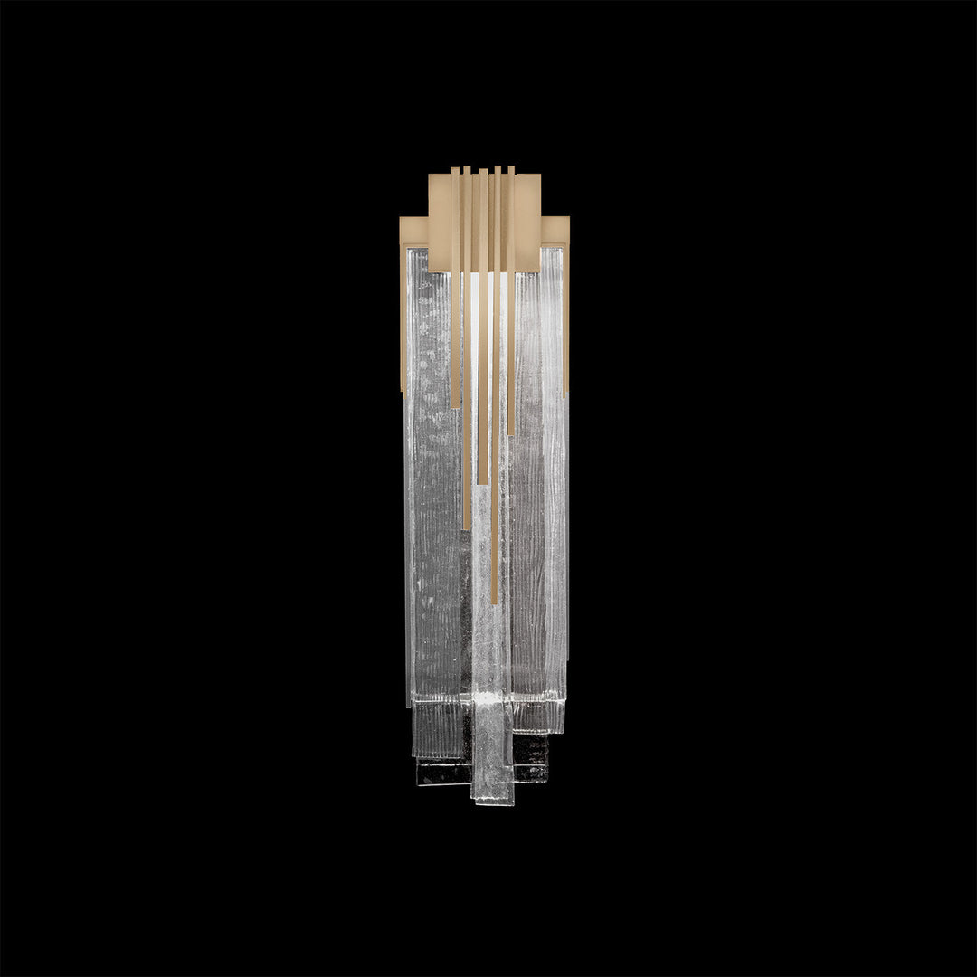 Fine Art Handcrafted Lighting Arpeggio 17"H Sconce in Standard Soft Gold Leaf, Clear (100082-51)