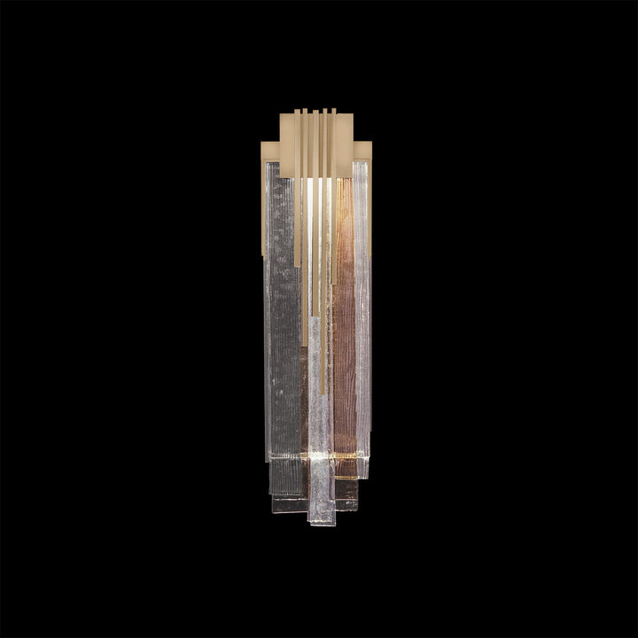 Fine Art Handcrafted Lighting Arpeggio 17"H Sconce in Standard Soft Gold Leaf, Multi-Tone (100082-52)