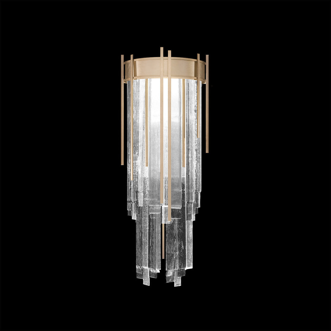 Fine Art Handcrafted Lighting Arpeggio 31.25"H Sconce in Standard Soft Gold Leaf, Clear (100083-51)