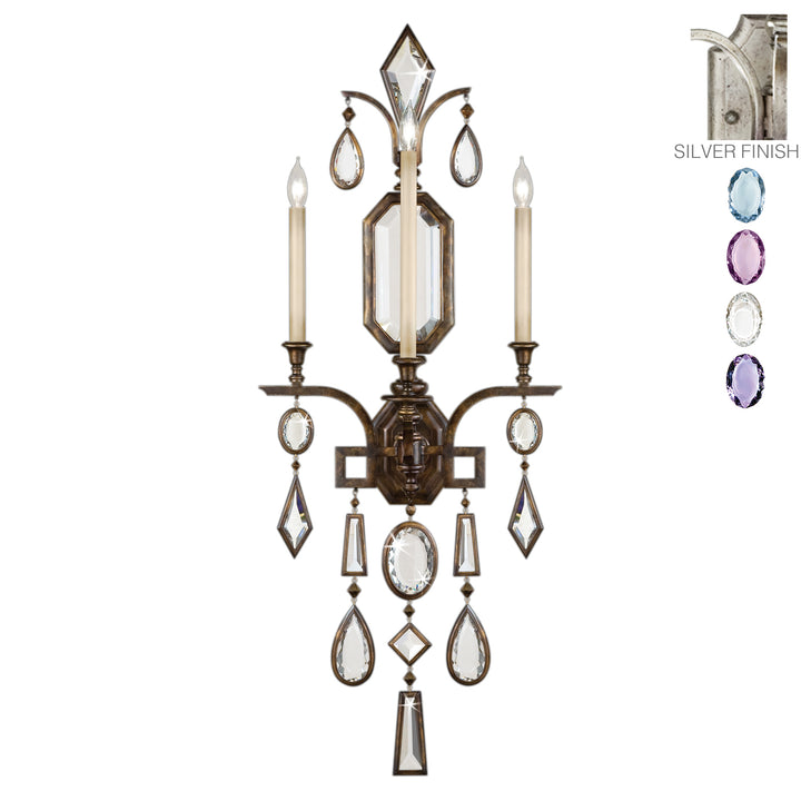 Fine Art Handcrafted Lighting Encased Gems Sconce