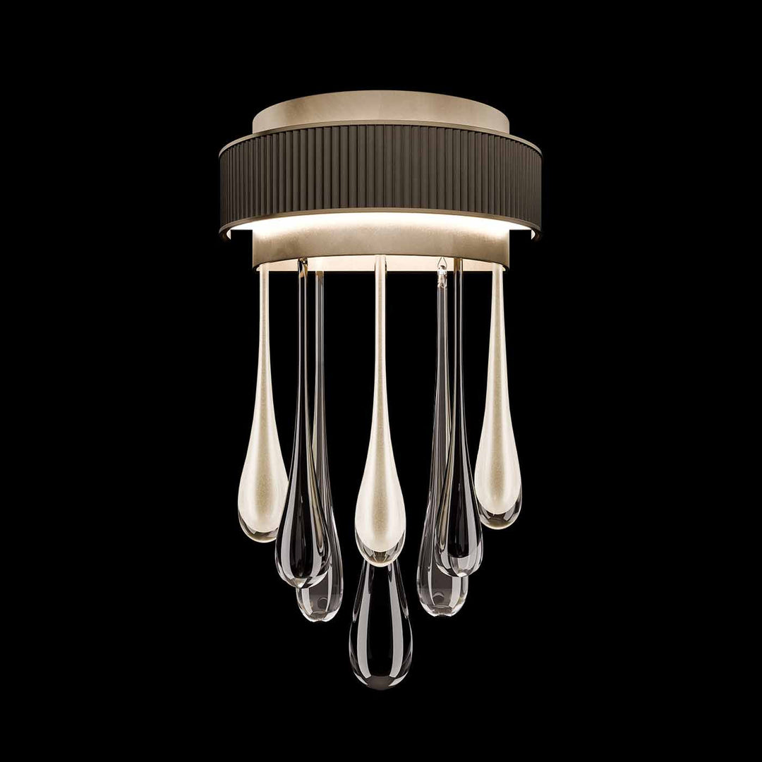 Fine Art Handcrafted Lighting Rain 17.5"H Sconce in Ombre Bronze/Gold Glass (100142-6)