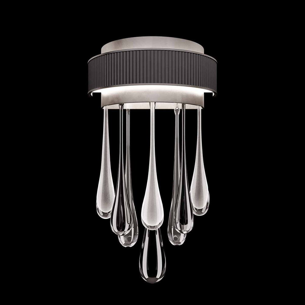 Fine Art Handcrafted Lighting Rain 17.5"H Sconce in Ombre Silver/Silver Glass (100142-7)