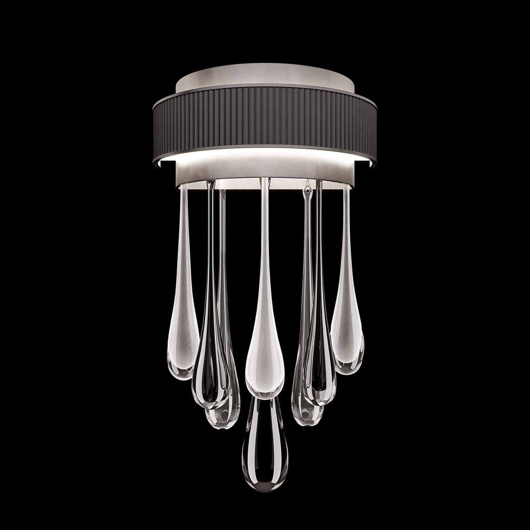 Fine Art Handcrafted Lighting Rain 17.5"H Sconce in Ombre Silver/Silver Glass (100142-7)