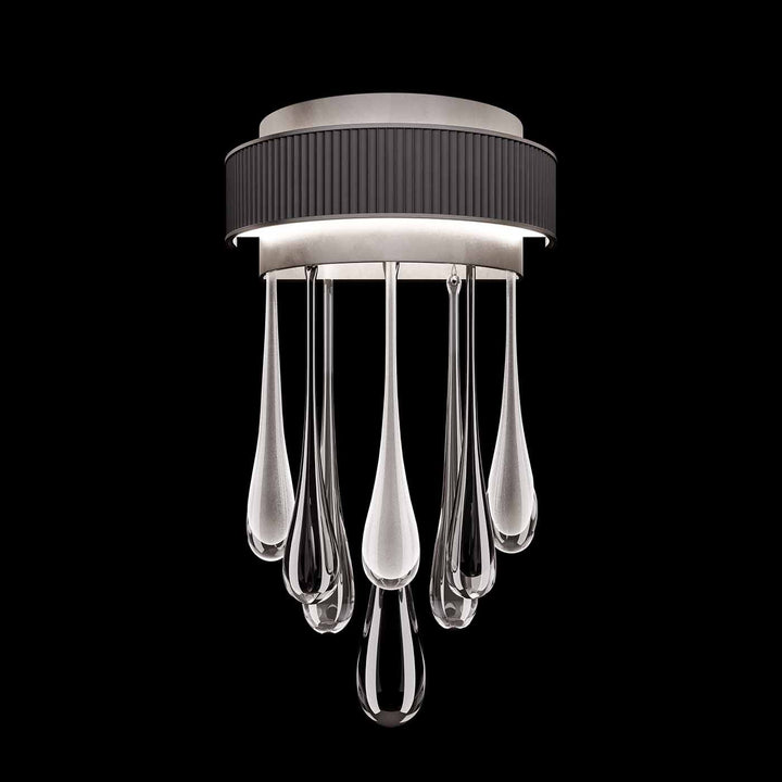 Fine Art Handcrafted Lighting Rain 17.5"H Sconce in Ombre Silver/Silver Glass (100142-7)