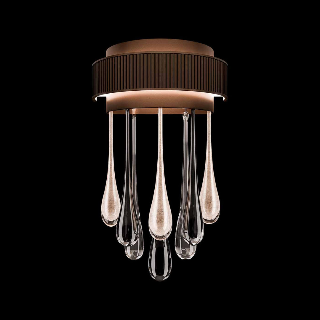 Fine Art Handcrafted Lighting Rain 17.5"H Sconce in Ombre Copper/Copper Glass (100142-8)