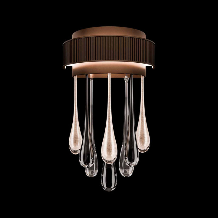 Fine Art Handcrafted Lighting Rain 17.5"H Sconce in Ombre Copper/Copper Glass (100142-8)