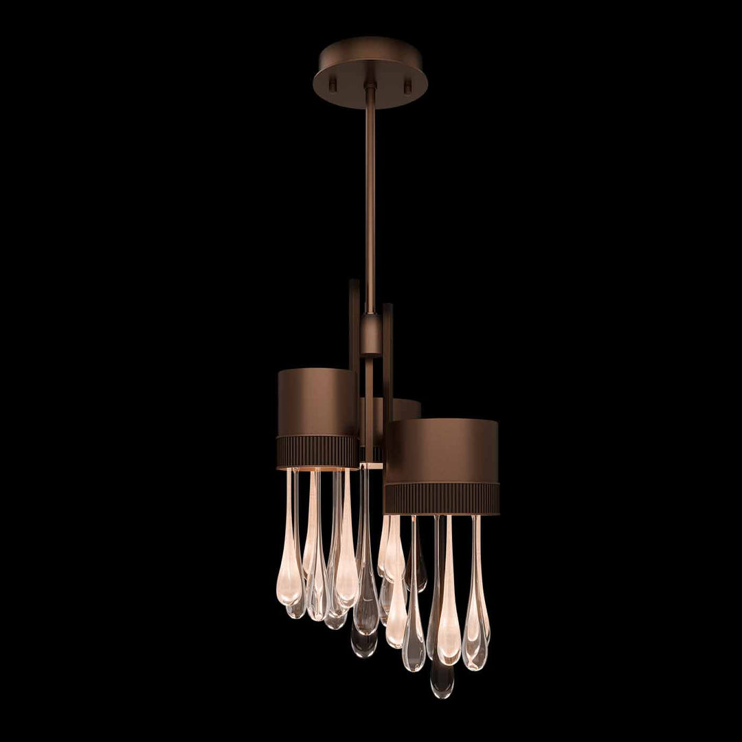Fine Art Handcrafted Lighting Rain 17.25"W Round Pendant in Ombre Copper/Copper Glass (100143-8)