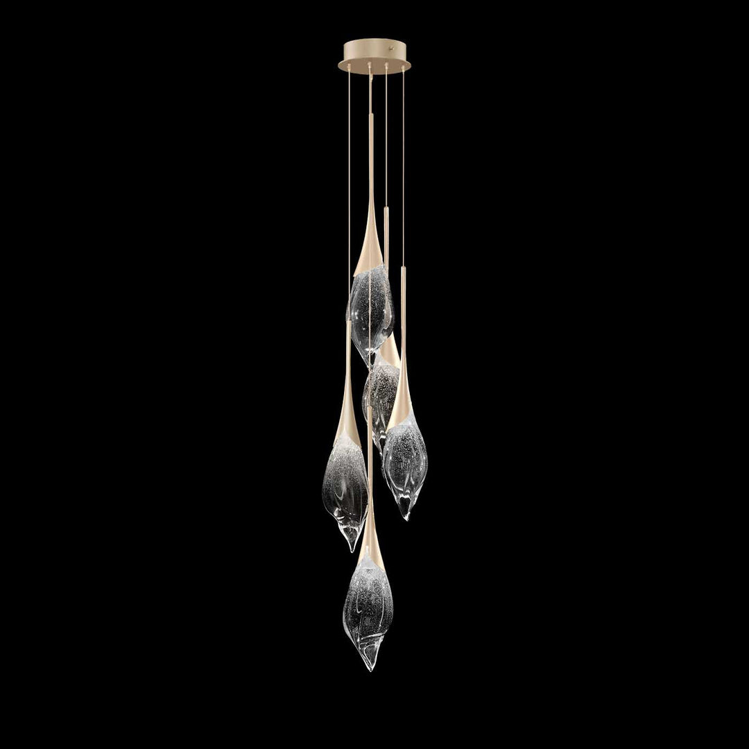 Fine Art Handcrafted Lighting Mayu 12.5"W Round Pendant in Champagne (100130-6)