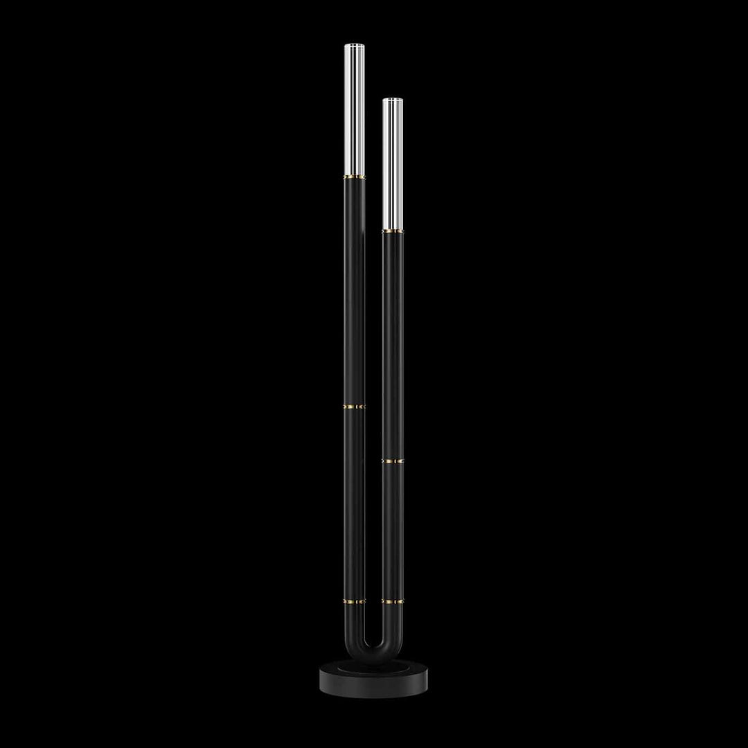 Fine Art Handcrafted Lighting Antonia 71.5"H Floor Lamp in Standard Black Iron, Brass, No Parchment/Same as Finish (100148-110)
