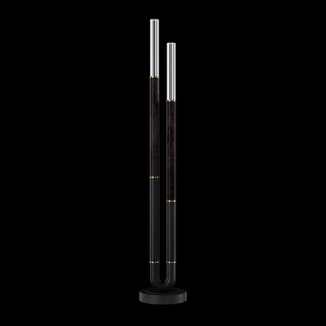Fine Art Handcrafted Lighting Antonia 71.5"H Floor Lamp in Standard Black Iron, Brass, Charcoal (100148-111)