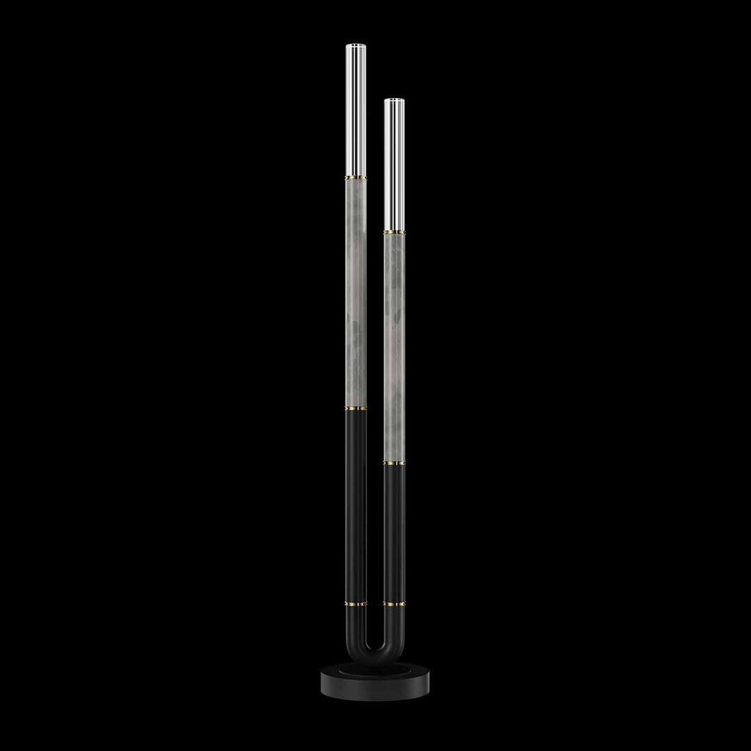 Fine Art Handcrafted Lighting Antonia 71.5"H Floor Lamp in Standard Black Iron, Brass, Smoke (100148-112)