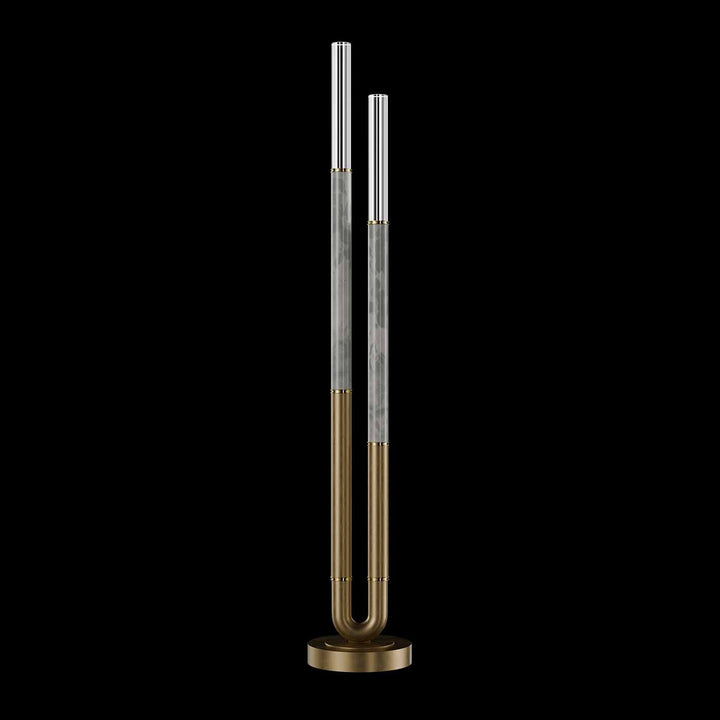Fine Art Handcrafted Lighting Antonia 71.5"H Floor Lamp in Standard Gold Leaf, Brass, Smoke (100148-312)