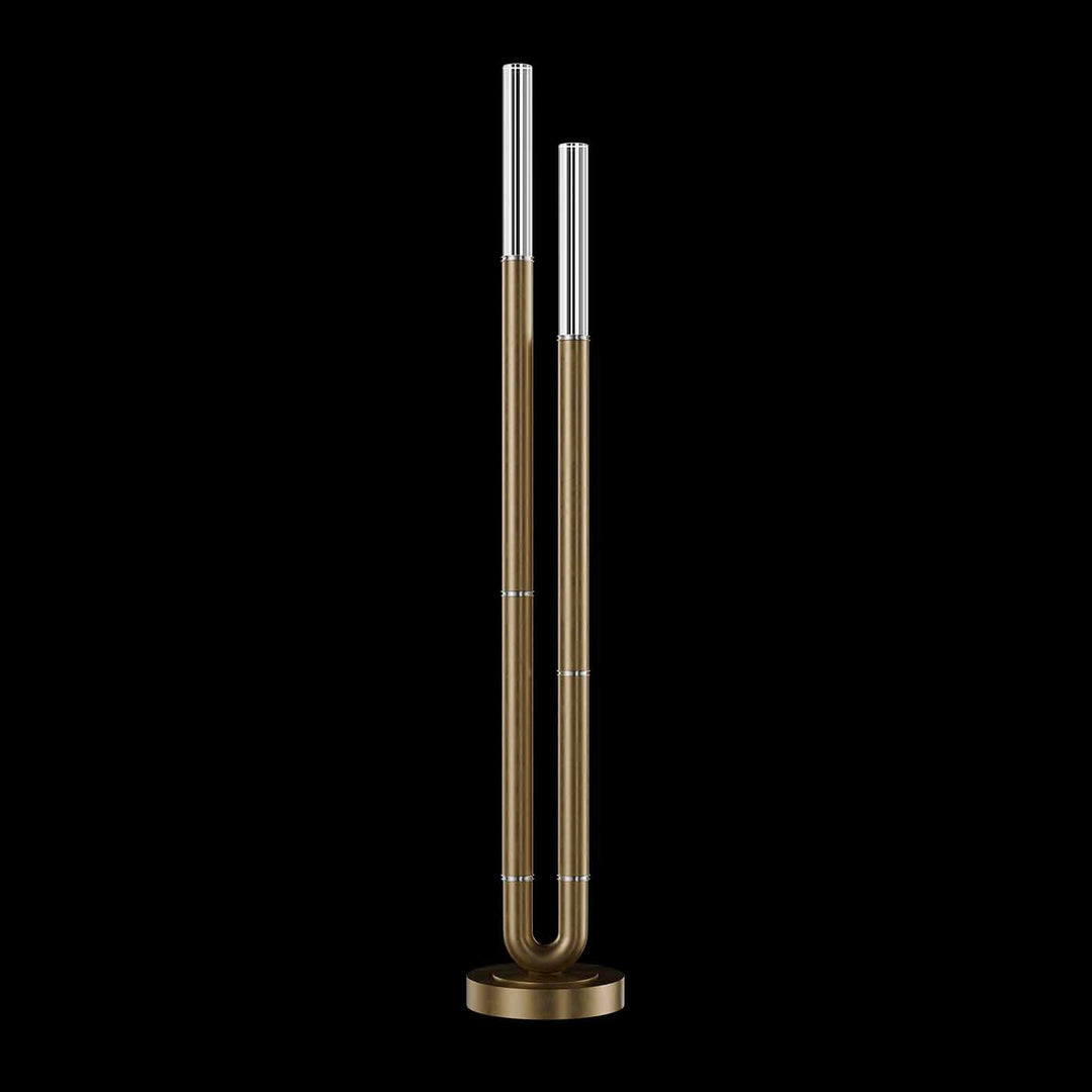 Fine Art Handcrafted Lighting Antonia 71.5"H Floor Lamp in Standard Gold Leaf, Nickel, No Parchment/Same as Finish (100148-320)