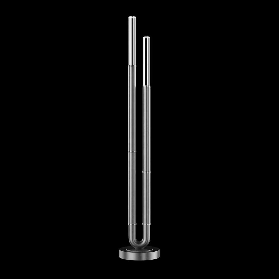 Fine Art Handcrafted Lighting Antonia 71.5"H Floor Lamp in Standard Silver Leaf, Nickel, No Parchment/Same as Finish (100148-420)