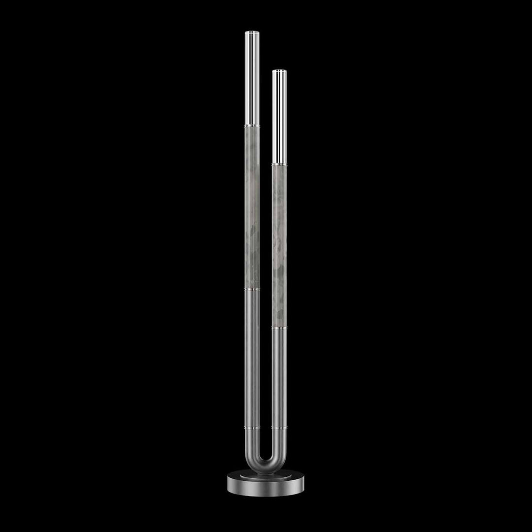 Fine Art Handcrafted Lighting Antonia 71.5"H Floor Lamp in Standard Silver Leaf, Nickel, Smoke (100148-422)