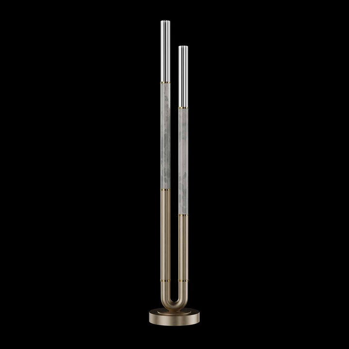 Fine Art Handcrafted Lighting Antonia 71.5"H Floor Lamp in Standard Soft Gold Leaf, Brass, Smoke (100148-512)