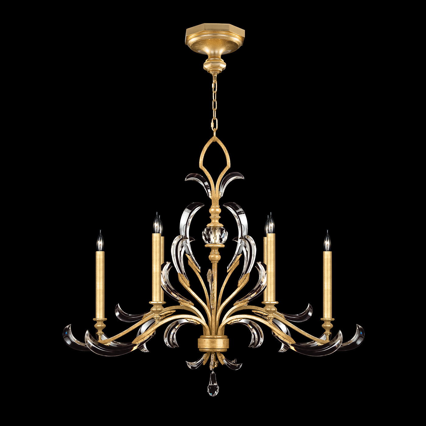 Fine Art Handcrafted Lighting Beveled Arcs Chandelier Chandeliers Fine Art Handcrafted Lighting Gold Leaf 44 x 39 