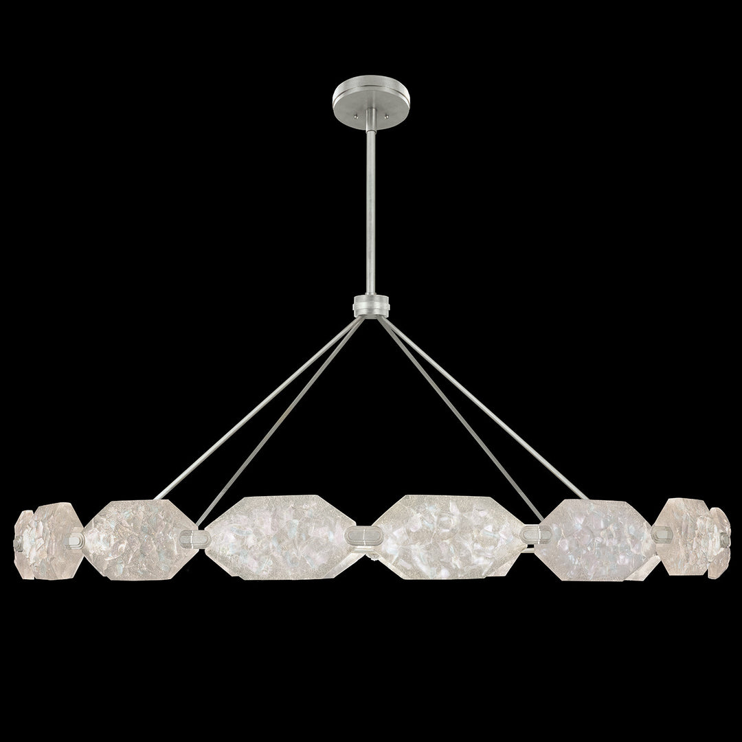 Fine Art Handcrafted Lighting Allison Paladino 74"W Round Pendant in Warm Silver Leaf (873140-11ST)