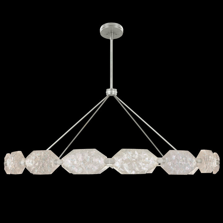 Fine Art Handcrafted Lighting Allison Paladino 74"W Round Pendant in Warm Silver Leaf (873140-11ST)