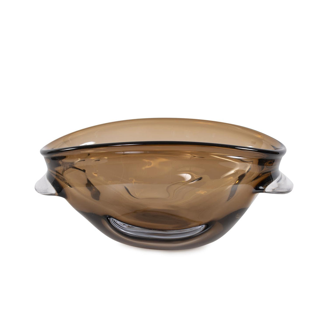 Howard Elliott Smokey Umber Glass Bowl