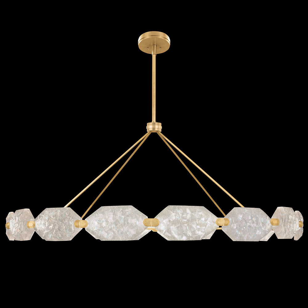 Fine Art Handcrafted Lighting Allison Paladino 74"W Round Pendant in Warm Gold Leaf (873140-21ST)