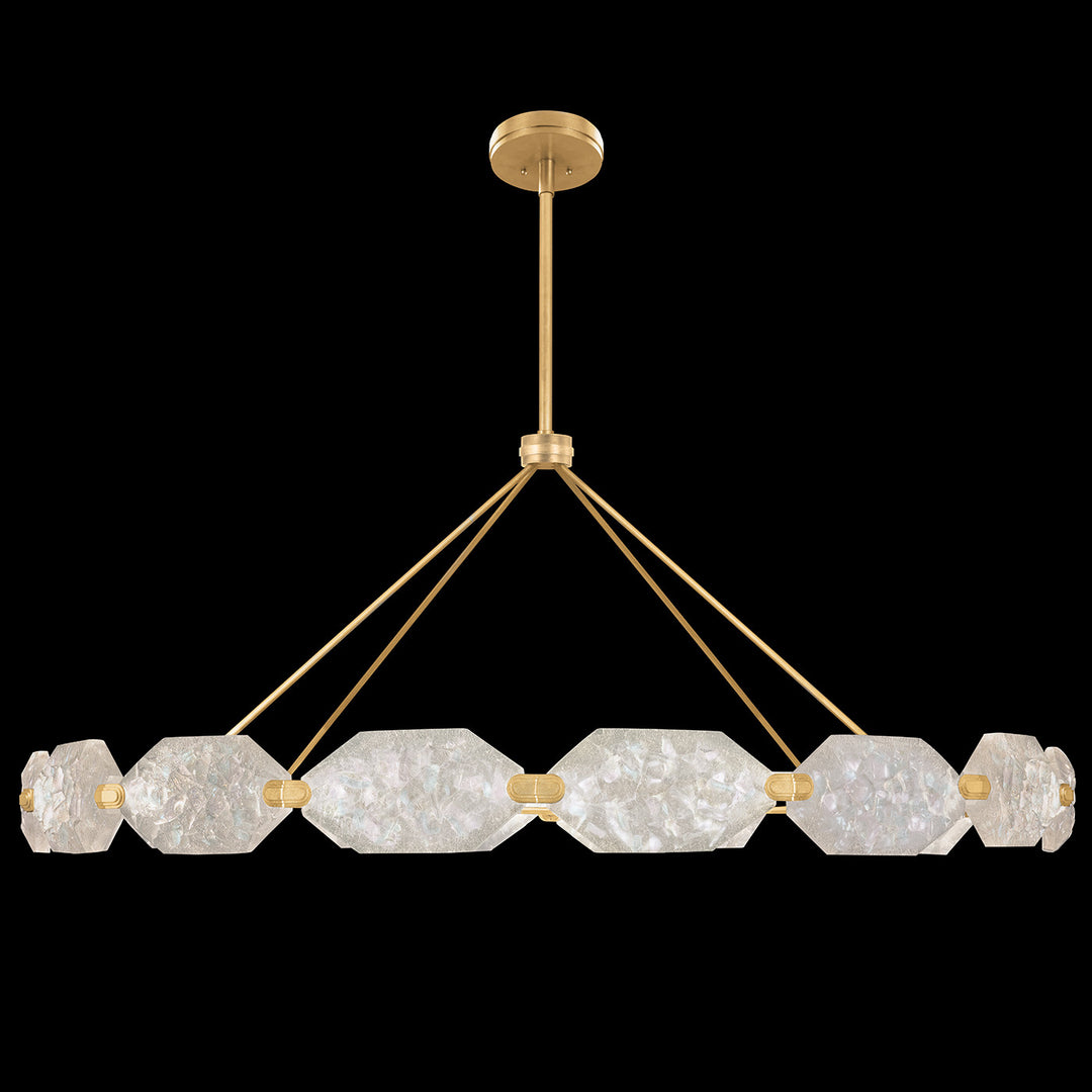 Fine Art Handcrafted Lighting Allison Paladino 74"W Round Pendant in Warm Gold Leaf (873140-21ST)