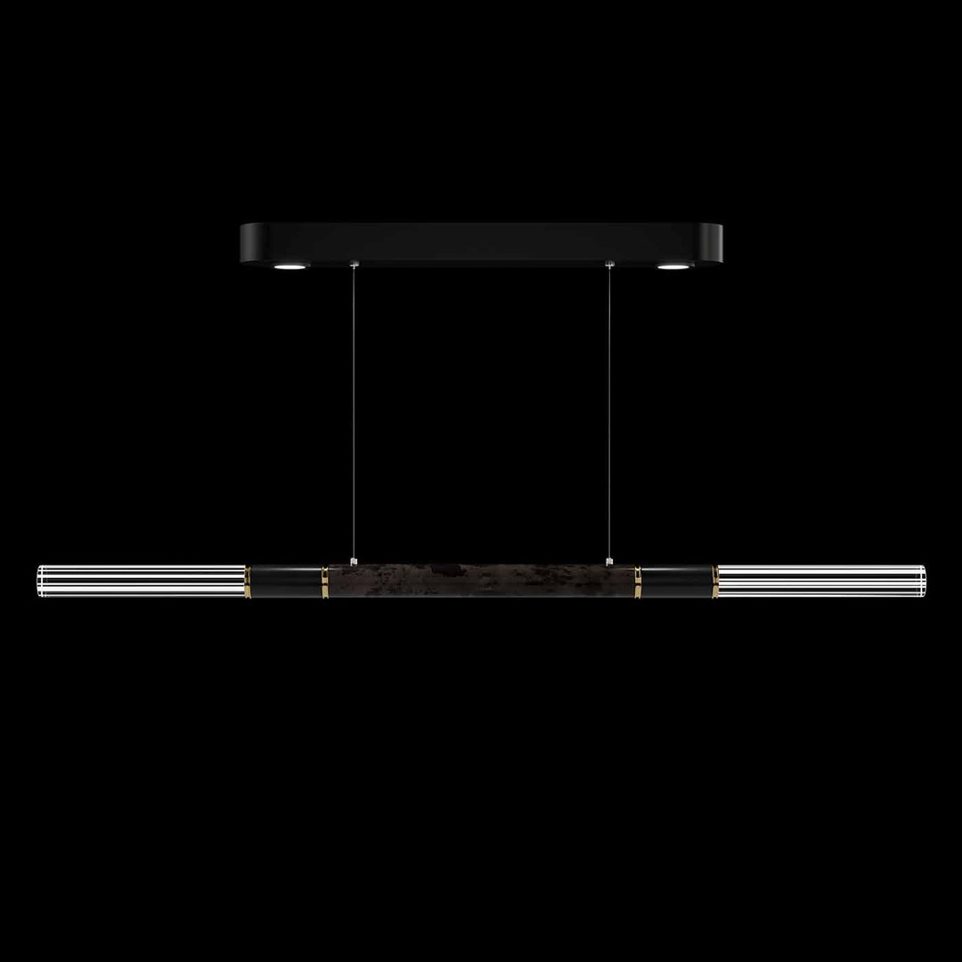 Fine Art Handcrafted Lighting Antonia 62"W Linear Pendant in Standard Black Iron, Brass, Charcoal (100149-111)