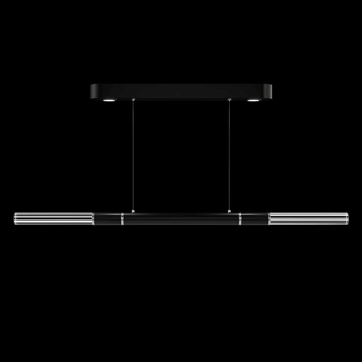 Fine Art Handcrafted Lighting Antonia 62"W Linear Pendant in Standard Black Iron, Nickel, No Parchment/Same as Finish (100149-120)