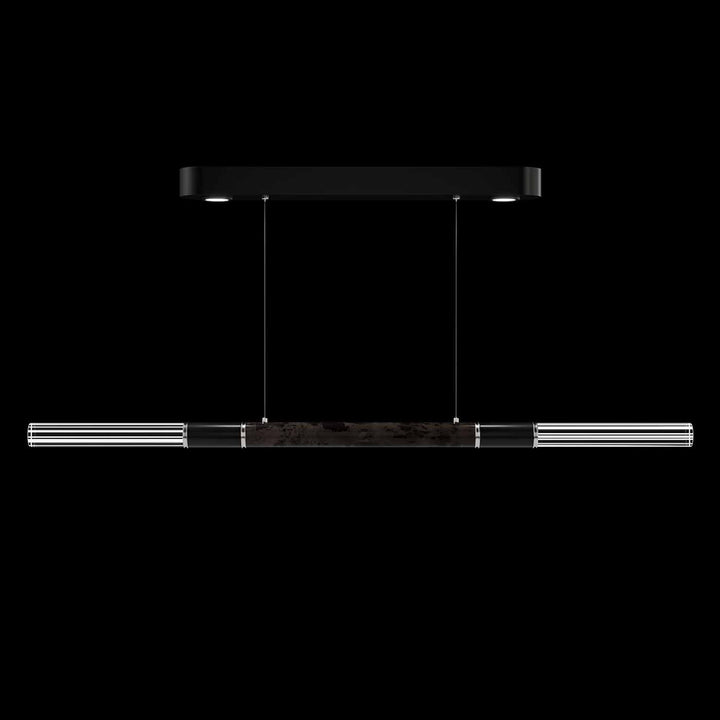 Fine Art Handcrafted Lighting Antonia 62"W Linear Pendant in Standard Black Iron, Nickel, Charcoal (100149-121)