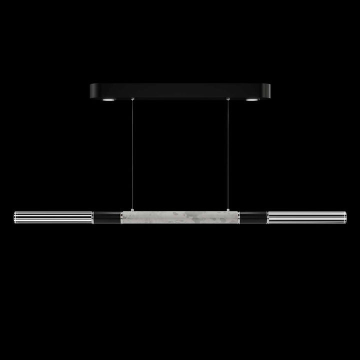 Fine Art Handcrafted Lighting Antonia 62"W Linear Pendant in Standard Black Iron, Nickel, Smoke (100149-122)