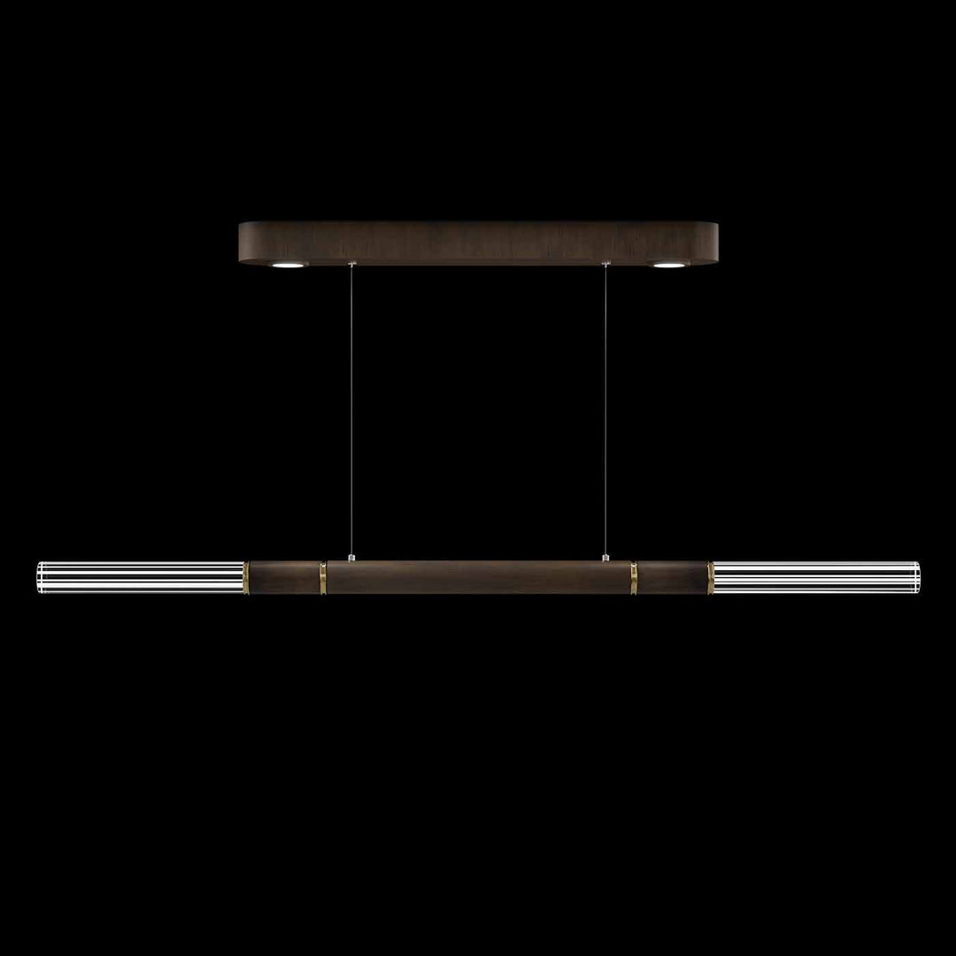 Fine Art Handcrafted Lighting Antonia 62"W Linear Pendant in Standard Bronze, Brass, No Parchment/Same as Finish (100149-210)