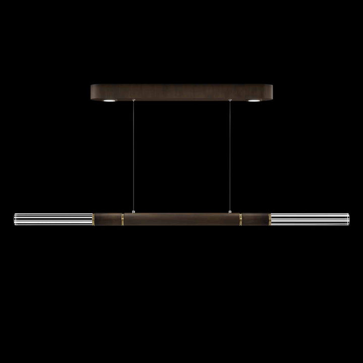 Fine Art Handcrafted Lighting Antonia 62"W Linear Pendant in Standard Bronze, Brass, No Parchment/Same as Finish (100149-210)