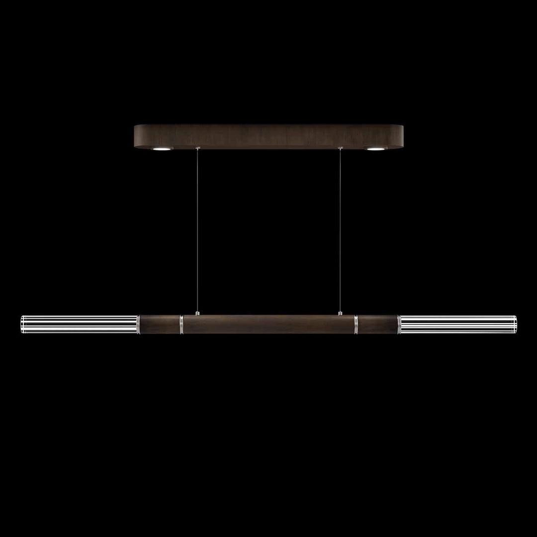 Fine Art Handcrafted Lighting Antonia 62"W Linear Pendant in Standard Bronze, Nickel, No Parchment/Same as Finish (100149-220)