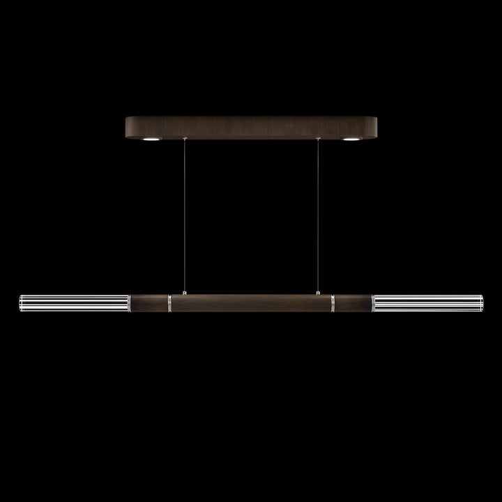 Fine Art Handcrafted Lighting Antonia 62"W Linear Pendant in Standard Bronze, Nickel, No Parchment/Same as Finish (100149-220)