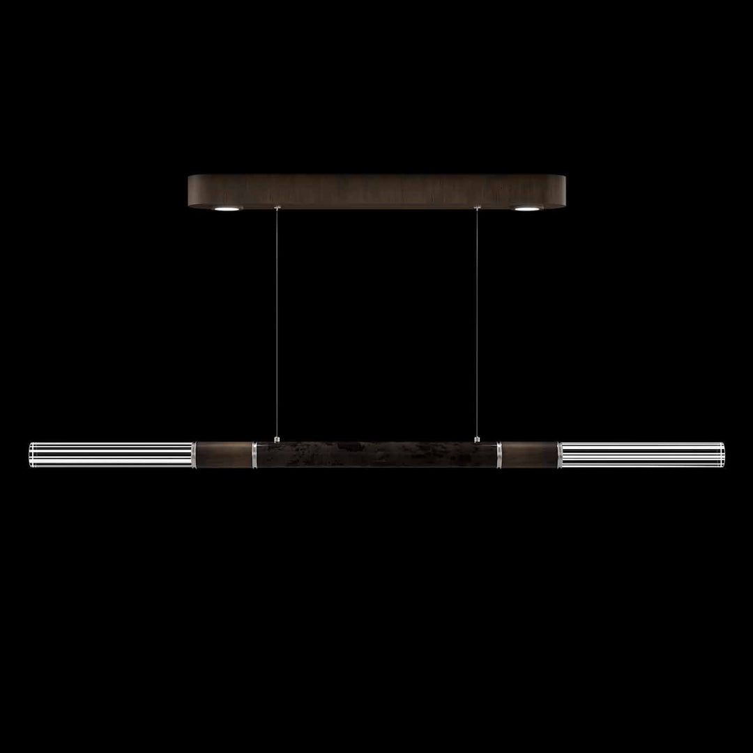 Fine Art Handcrafted Lighting Antonia 62"W Linear Pendant in Standard Bronze, Nickel, Charcoal (100149-221)