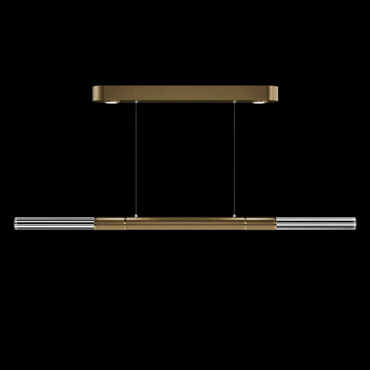 Fine Art Handcrafted Lighting Antonia 62"W Linear Pendant in Standard Gold Leaf, Brass, No Parchment/Same as Finish (100149-310)