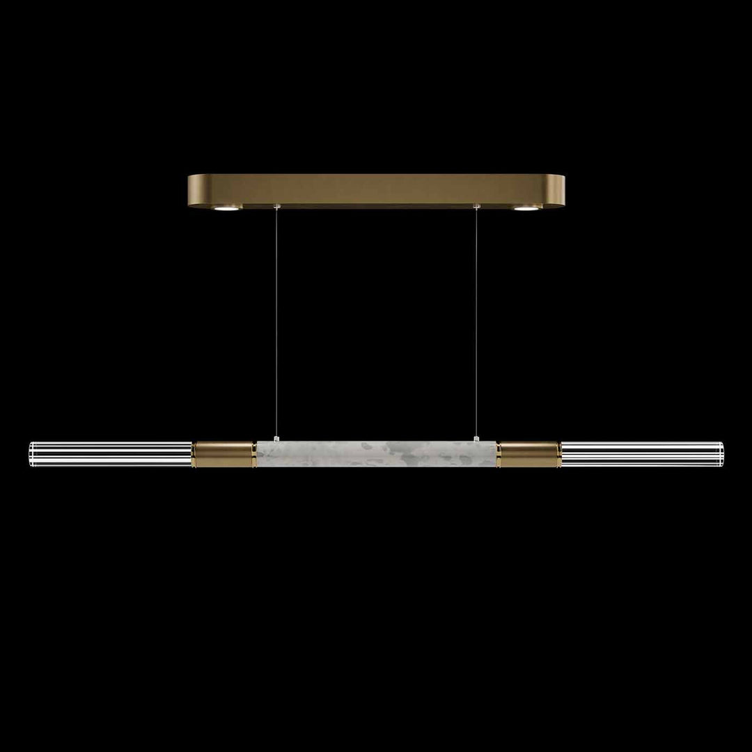 Fine Art Handcrafted Lighting Antonia 62"W Linear Pendant in Standard Gold Leaf, Brass, Smoke (100149-312)