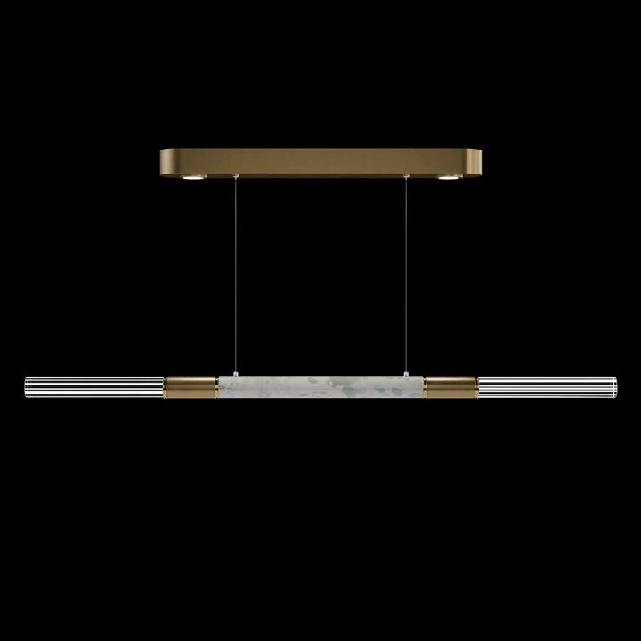 Fine Art Handcrafted Lighting Antonia 62"W Linear Pendant in Standard Gold Leaf, Brass, Smoke (100149-312)