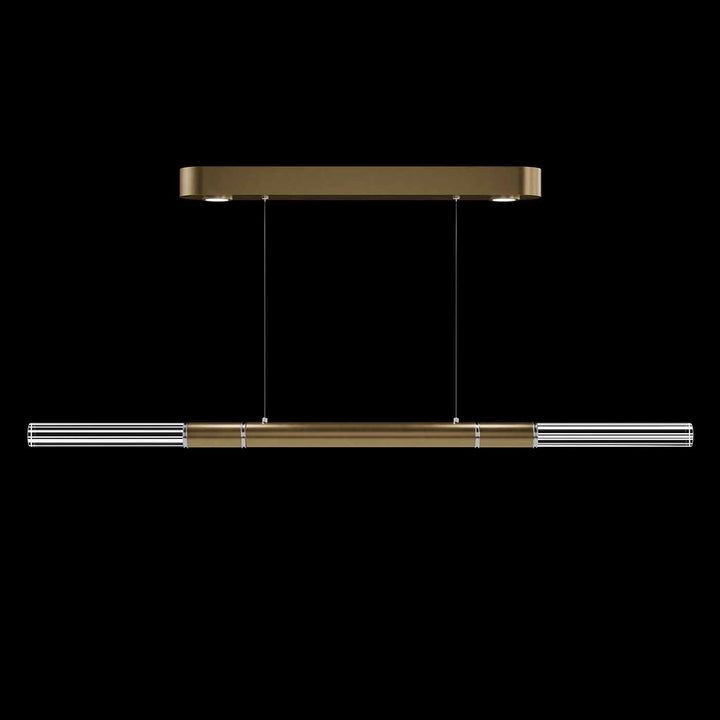 Fine Art Handcrafted Lighting Antonia 62"W Linear Pendant in Standard Gold Leaf, Nickel, No Parchment/Same as Finish (100149-320)
