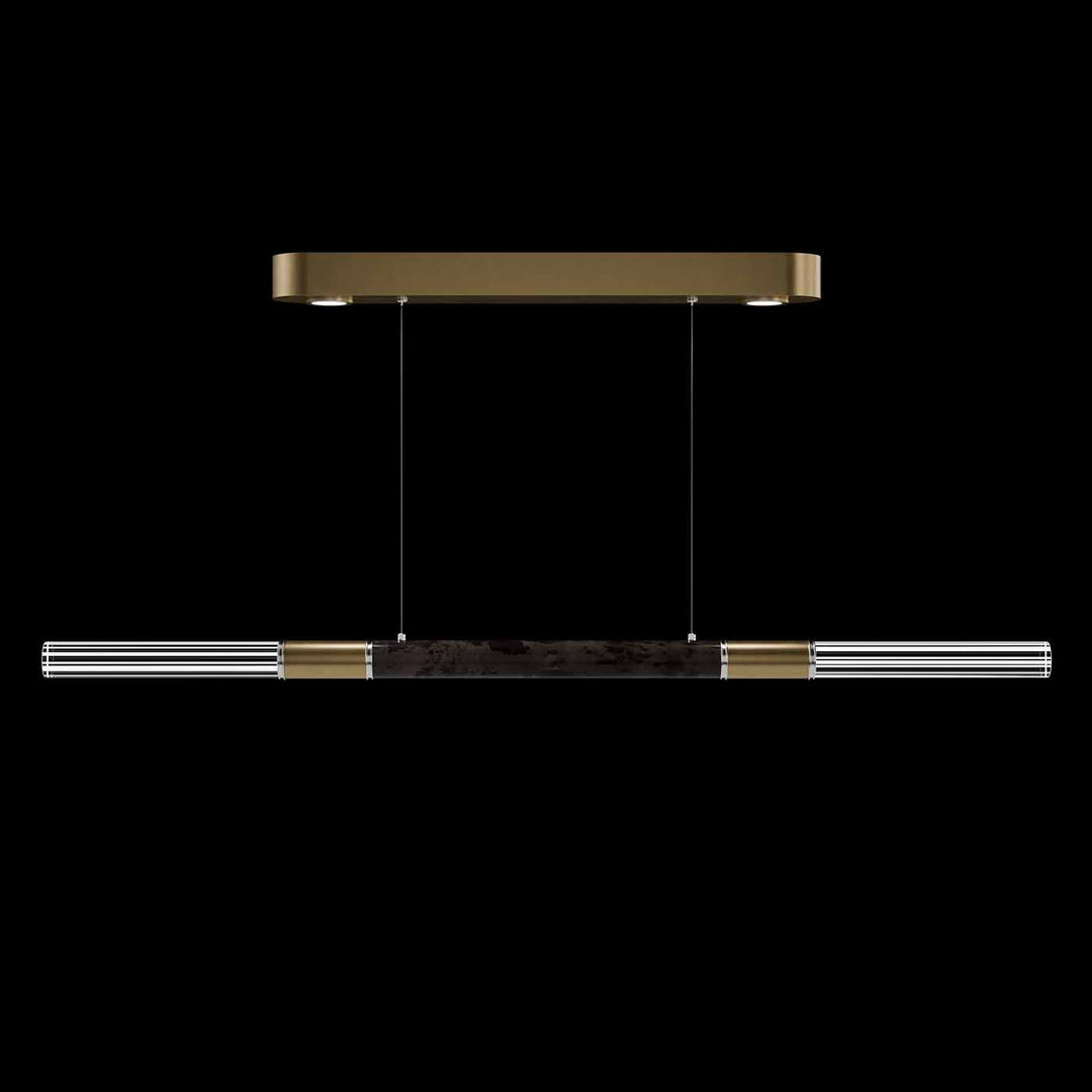 Fine Art Handcrafted Lighting Antonia 62"W Linear Pendant in Standard Gold Leaf, Nickel, Charcoal (100149-321)