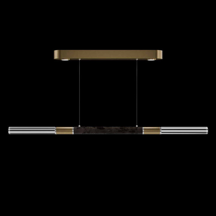 Fine Art Handcrafted Lighting Antonia 62"W Linear Pendant in Standard Gold Leaf, Nickel, Charcoal (100149-321)