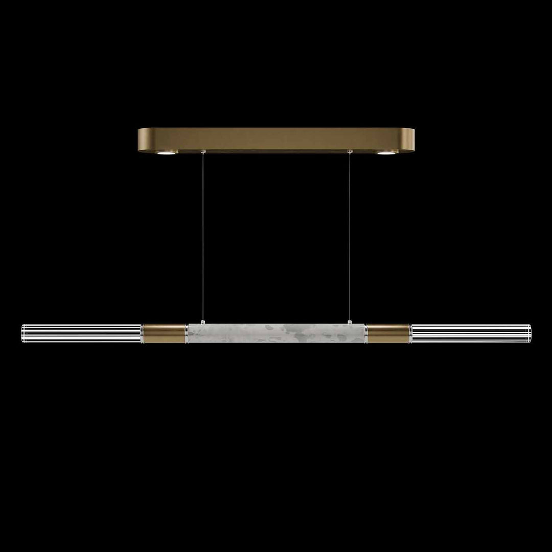 Fine Art Handcrafted Lighting Antonia 62"W Linear Pendant in Standard Gold Leaf, Nickel, Smoke (100149-322)