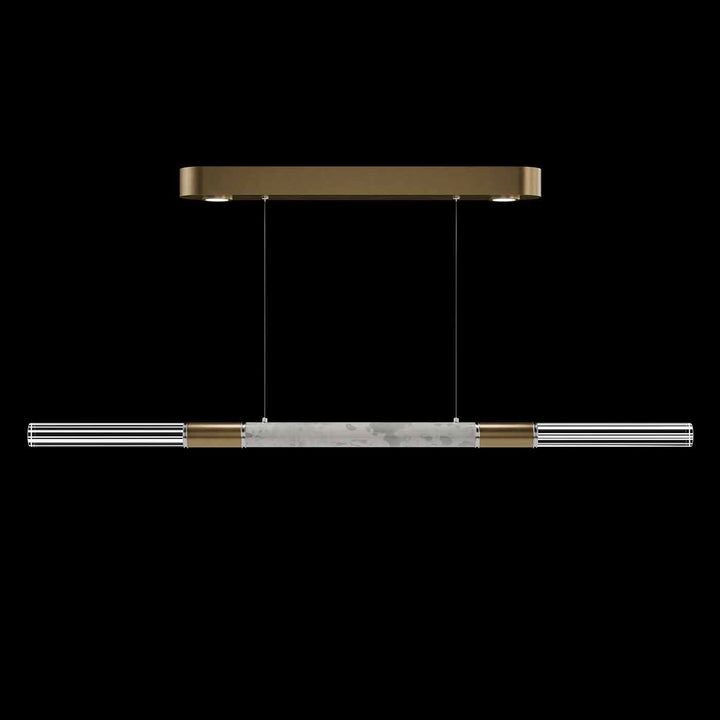 Fine Art Handcrafted Lighting Antonia 62"W Linear Pendant in Standard Gold Leaf, Nickel, Smoke (100149-322)