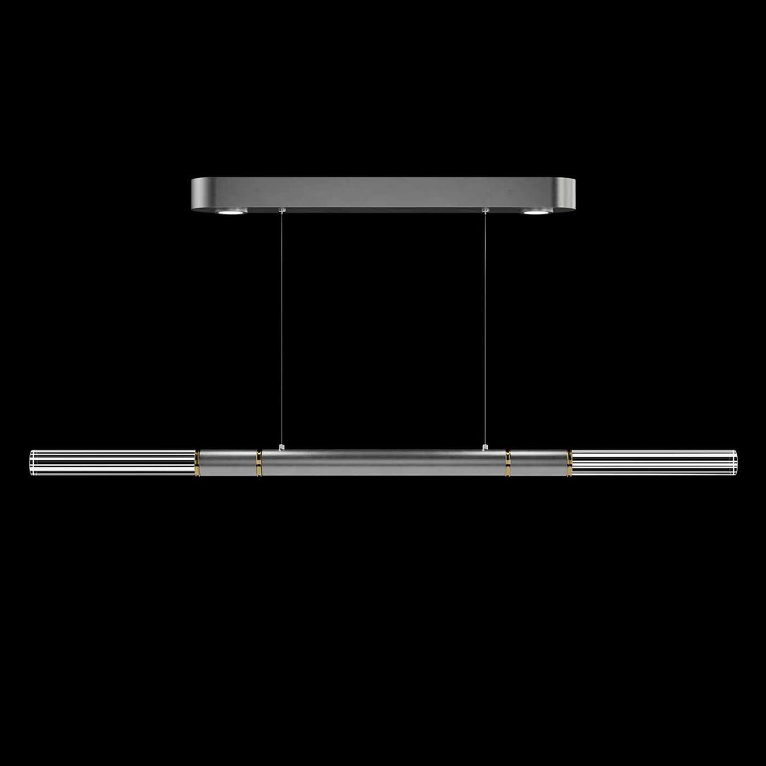 Fine Art Handcrafted Lighting Antonia 62"W Linear Pendant in Standard Silver Leaf, Brass, No Parchment/Same as Finish (100149-410)