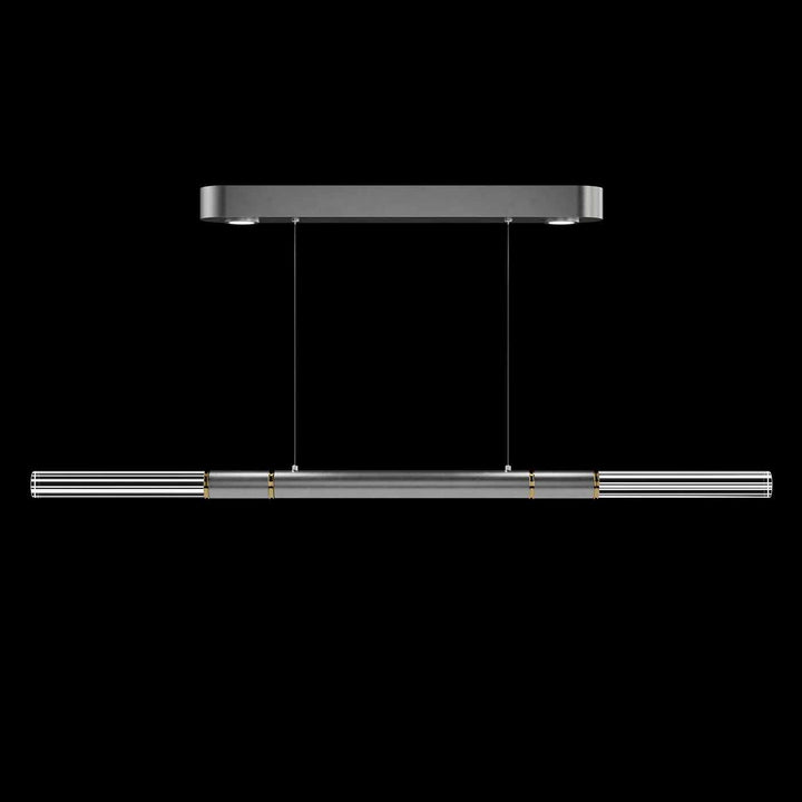 Fine Art Handcrafted Lighting Antonia 62"W Linear Pendant in Standard Silver Leaf, Brass, No Parchment/Same as Finish (100149-410)