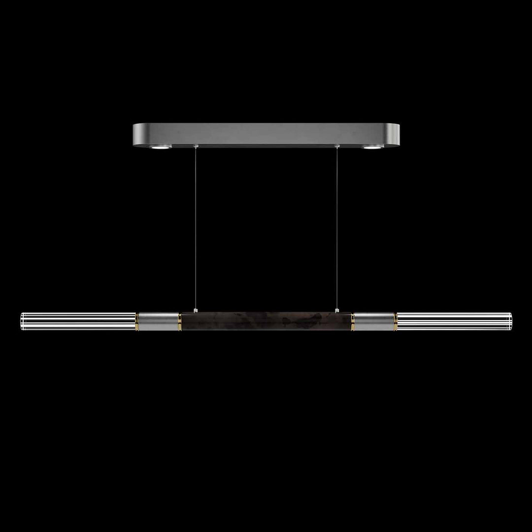 Fine Art Handcrafted Lighting Antonia 62"W Linear Pendant in Standard Silver Leaf, Brass, Charcoal (100149-411)