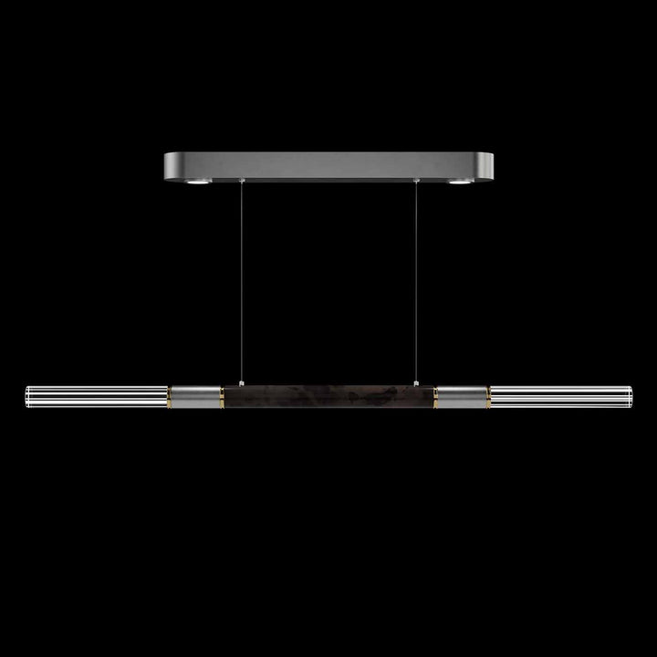 Fine Art Handcrafted Lighting Antonia 62"W Linear Pendant in Standard Silver Leaf, Brass, Charcoal (100149-411)