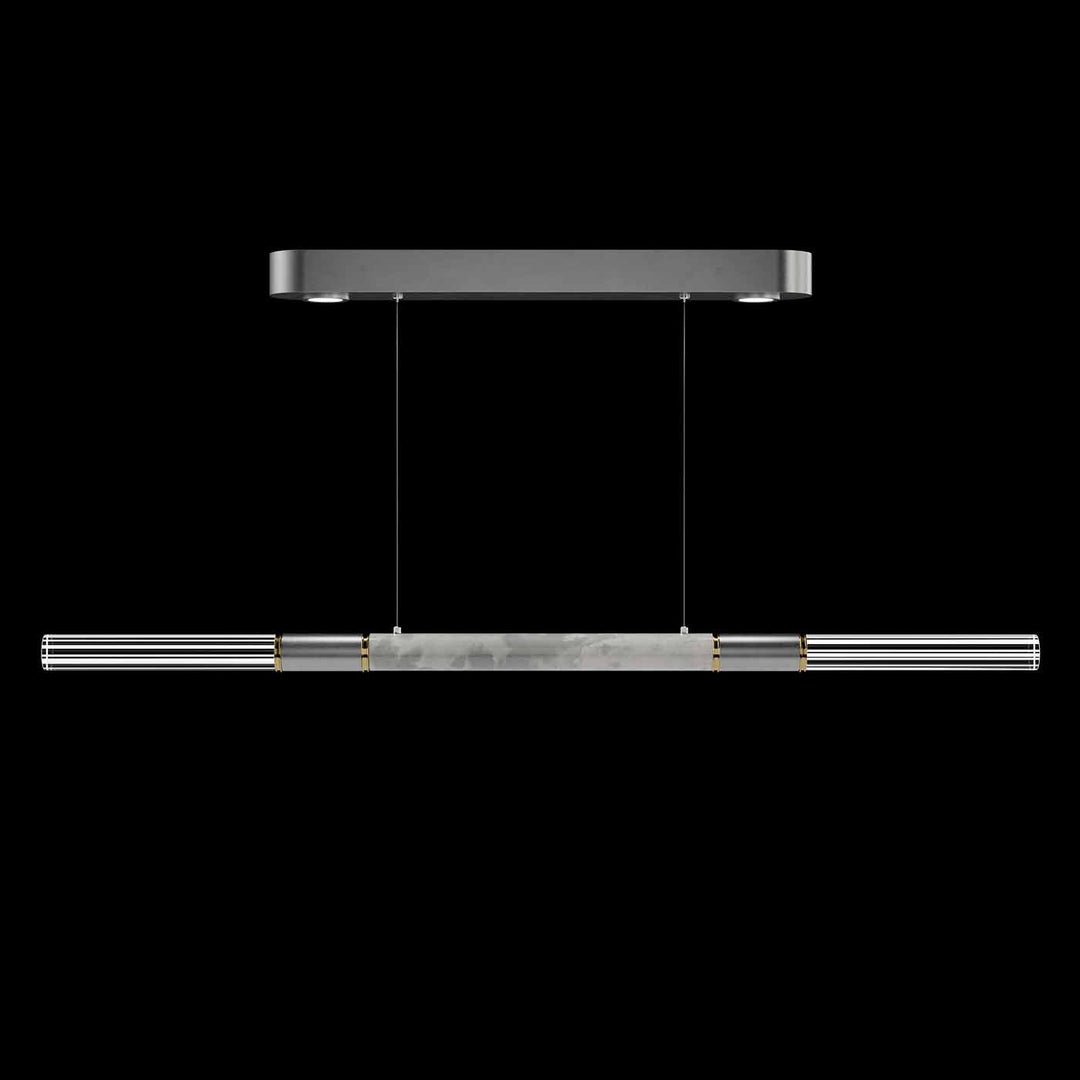 Fine Art Handcrafted Lighting Antonia 62"W Linear Pendant in Standard Silver Leaf, Brass, Smoke (100149-412)