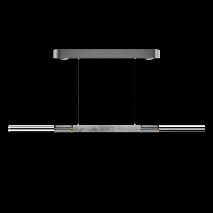 Fine Art Handcrafted Lighting Antonia 62"W Linear Pendant in Standard Silver Leaf, Brass, Smoke (100149-412)